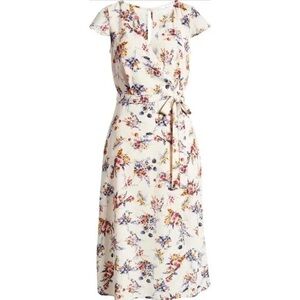 Nordstrom ROWA Wrap Floral Midi Dress